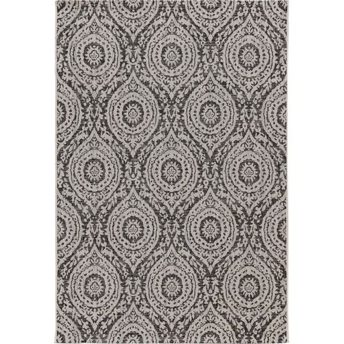 Tapis D'extérieur Cleo Blanc & Noir 160x230 Cm - Tapis Outdoor Pour Balcon, Terrasse Et Jardin