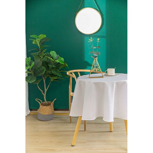 Nappe Antitache Unie Blanche Ronde 160 Cm