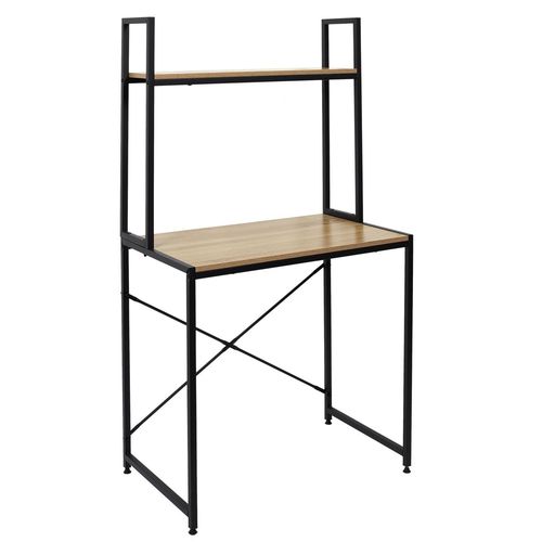 Bureau Avec Etagère Stan - Noir Et Marron