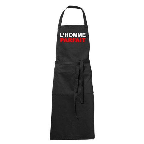 Tablier Humoristique De Cuisine Noir L'homme Parfait