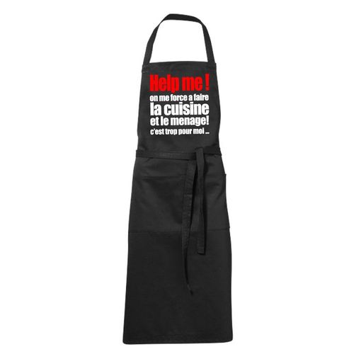 Tablier Humoristique De Cuisine Noir Help Me