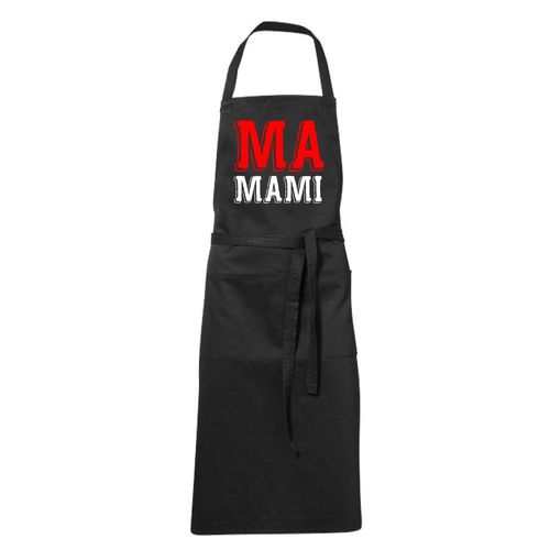 Tablier Humoristique De Cuisine Noir Ma Mami