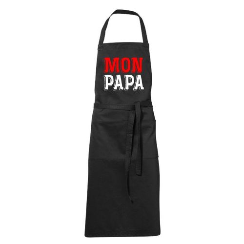 Tablier Humoristique De Cuisine Noir Mon Papa