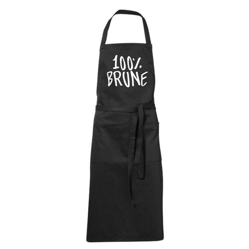 Tablier Humoristique De Cuisine Noir 100% Brune
