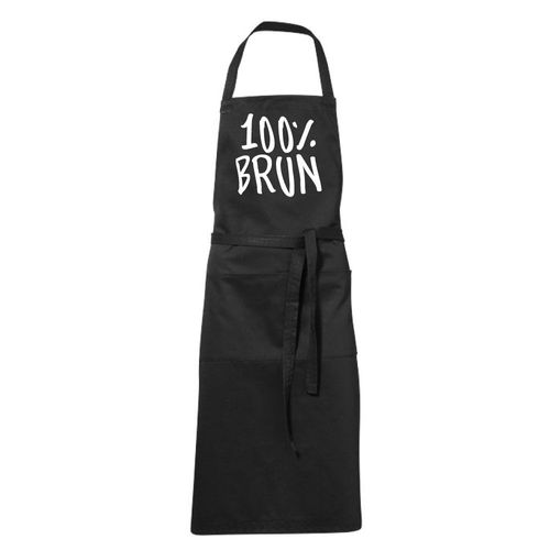 Tablier Humoristique De Cuisine Noir 100% Brun