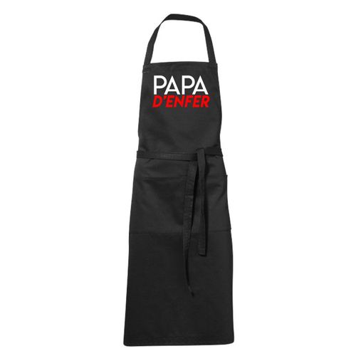 Tablier Humoristique De Cuisine Noir Papa D'enfer