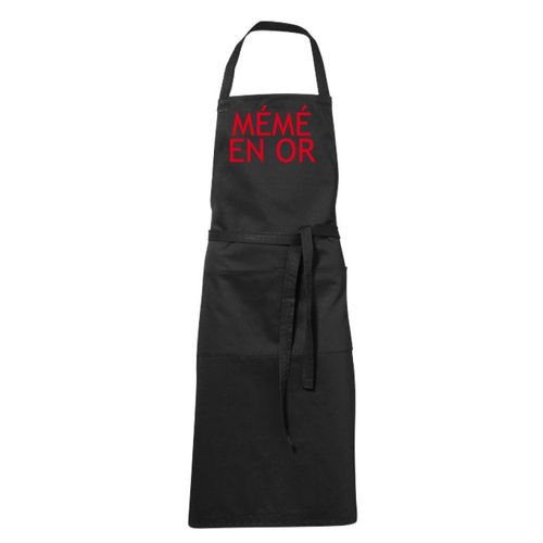 Tablier Humoristique De Cuisine Noir Mémé En Or