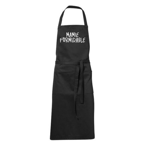 Tablier Humoristique De Cuisine Noir Une Mamie Formidable