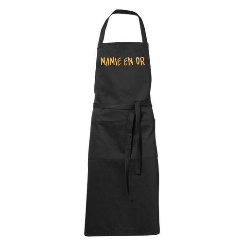 Tablier Humoristique De Cuisine Noir Une Mamie En Or