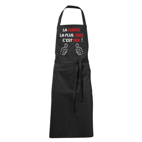 Tablier Humoristique Noir La Cuisto Cool