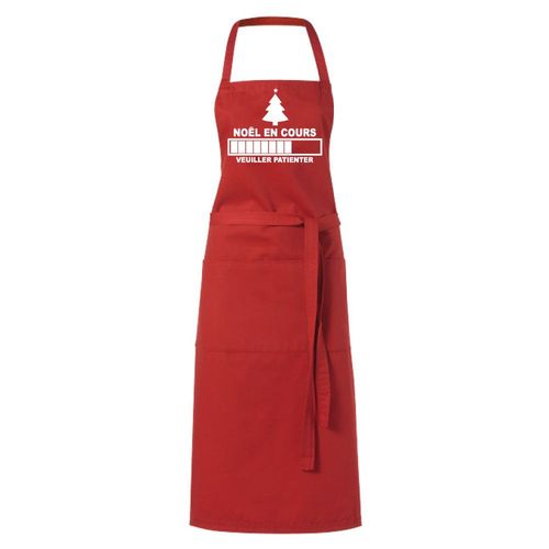 Tablier Humoristique Rouge Noël En Cours