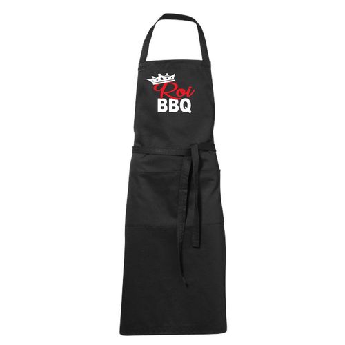 Tablier Humoristique Noir Roi Bbq