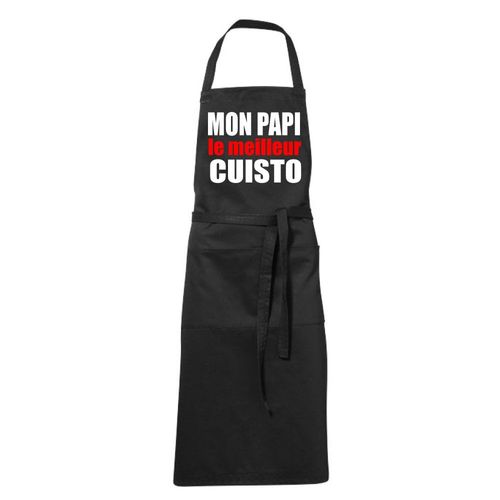 Tablier Humoristique Noir Papi Cuisto