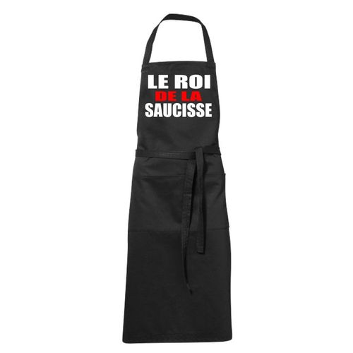 Tablier Humoristique Noir Roi De La Saucisse