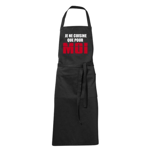 Tablier De Cuisine Noir Humoristique Noir Je Ne Cuisine Que Pour Moi. Cadeau Fête Des Mères, Pères, Noël
