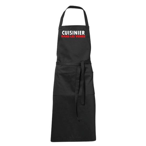 Tablier De Cuisine Noir Humoristique Noir Cuisinier Dans Les Veines. Cadeau Fête Des Mères, Pères, Noël