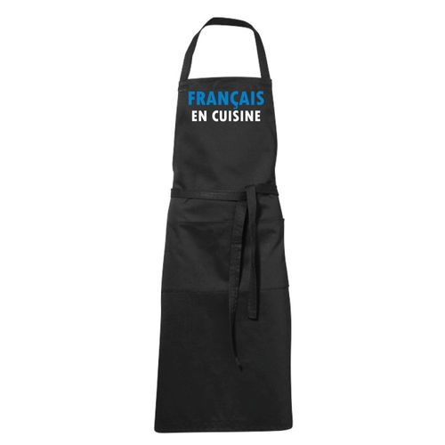 Tablier De Cuisine Noir Humoristique Noir Français En Cuisine. Cadeau Fête Des Mères, Pères, Noël