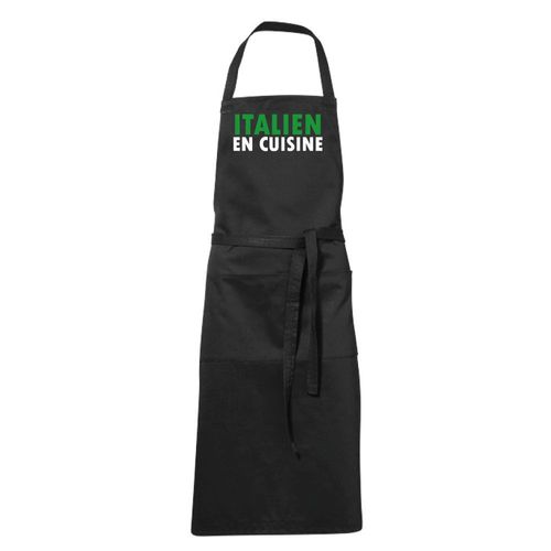Tablier De Cuisine Noir Humoristique Noir Italien En Cuisine. Cadeau Fête Des Mères, Pères, Noël