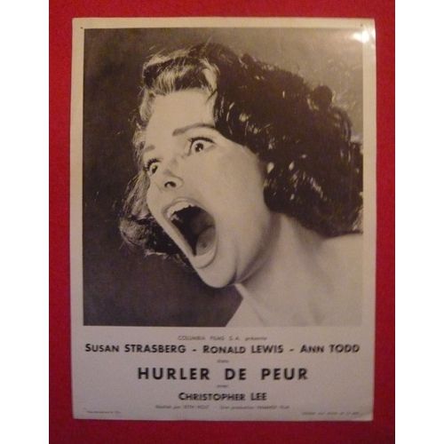 Affichette Du Film Hurler De Peur (1961) - Seth Holt