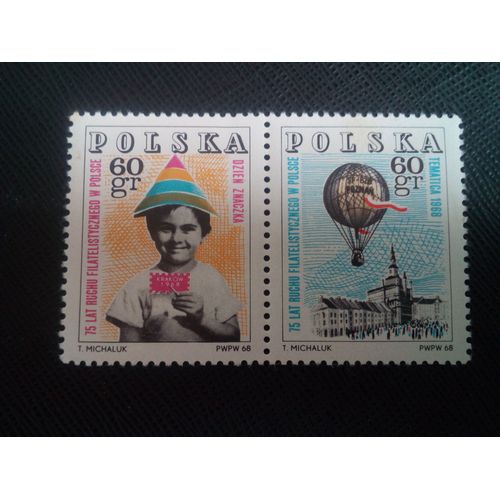 Timbre Pologne Yt 1703 - 1704 Séries: 75 Ans De Philatélie Polonaise, Tematica, Poznan 1968 ( 010306 )