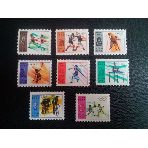 Timbre Pologne Yt 1705 A 1712 Séries: Jeux Olympiques 1968 ( 010306 )