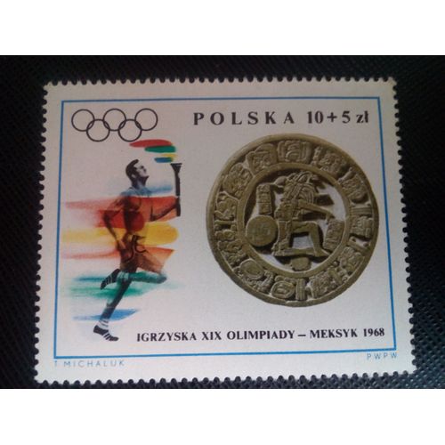 Timbre Pologne Yt 1713 Jeux Olympiques 1968 ( 010306 )