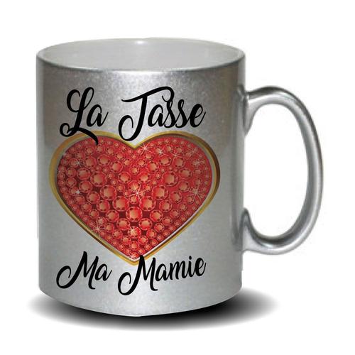 Mug Métalisé La Tasse De Ma Mamie Cadeau Fête Des Mères, Fête Des Pères Ou Toutes Autres Occasions. Tasse Cadeau, Bol Cadeau, Tasse Pailletée,Humoristique