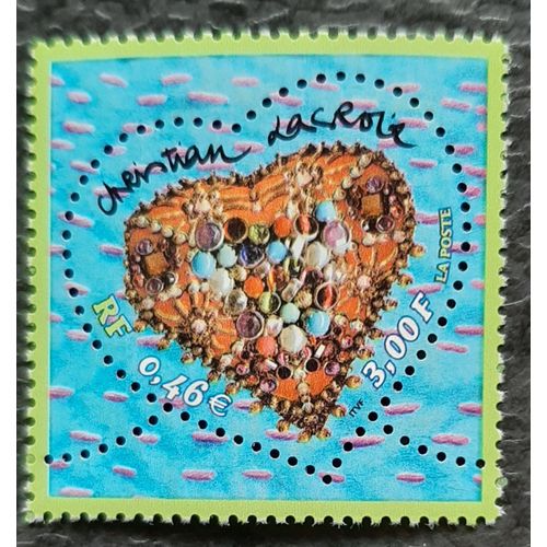 Timbre N° 3368 - Saint Valentin - Coeur Christian Lacroix - 2001