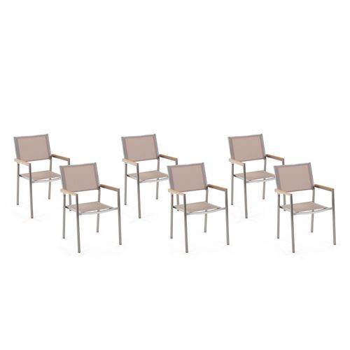 Lot De 6 Chaises Beiges Grosseto