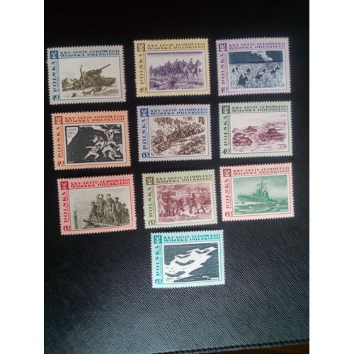 Timbre Pologne Yt 1722 A 1731 Séries: Peintures Armée Populaire Polonaise, 25e Anniv. 1968 ( 010306 )