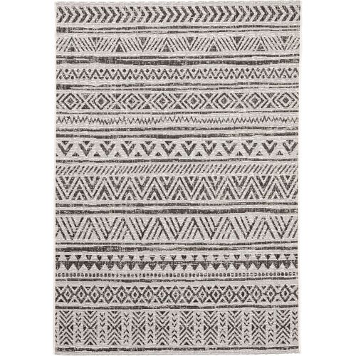 Tapis D'extérieur Cleo Blanc & Noir 300x400 Cm - Tapis Outdoor Pour Balcon, Terrasse Et Jardin