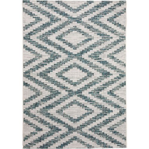 Tapis D'extérieur Cleo Bleu 200x290 Cm - Tapis Outdoor Pour Balcon, Terrasse Et Jardin