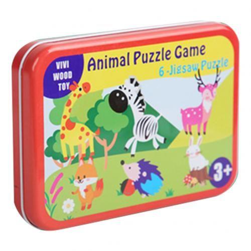 Puzzle En Bois Pour Enfants, 6 Pièces, Véhicule Animal Et Légume, Jouet Éducatif Précoce, Jouets Biologiques D'Apprentissage Précoce