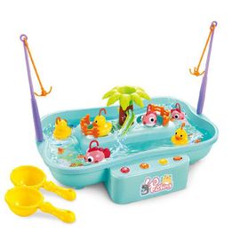 Jeu De Pêche En Eau Rotatif, Musique Électrique, Jeu De Puzzle D'Interaction Parent-Enfant, Poisson 3d, Jouets De Bain Pour Bébé, Jouet D'Extérieur