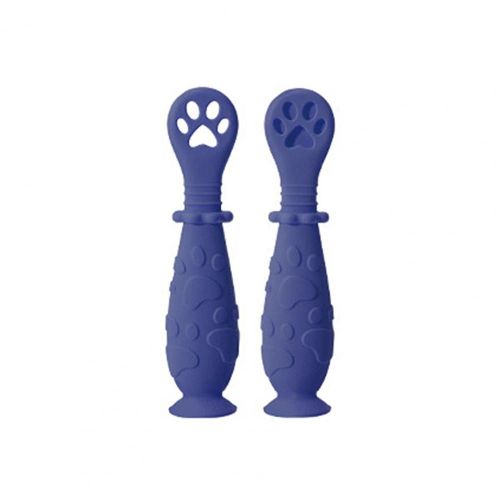 Cuillère D'Alimentation Portable, Patte De Chat Pour Nouveau-Né, Antidérapante, Silicone De Qualité Alimentaire, Cuillère Pour Bébé, Pour La Cuisine, Vaisselle Pour Enfants, 2 Pièces