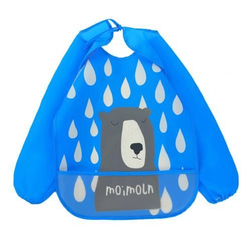 Tablier À Manches Longues Avec Motif De Dessin Animé Pour Bébé,Bavoir Imperméable Pour L'Alimentation De L'Enfant En Bas Âge, Vêtement De Puériculture Pour Le Rôt Et La Peinture, Accessoires P