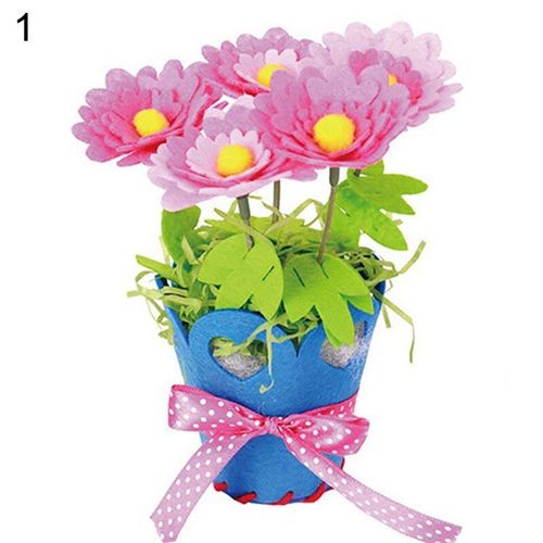 Pot De Fleurs Non Tissé Bricolage, Tournesol Marguerite, Couture À La Main, Jouet Éducatif Pour Enfants