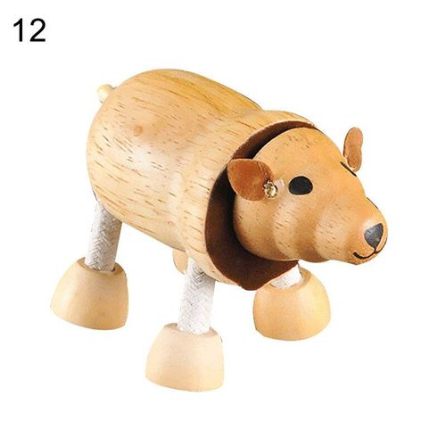 Mini Jouet Artisanal En Bois, Simulation De Tigre, Hippopotame, Animal Sauvage, Décoration De Bureau