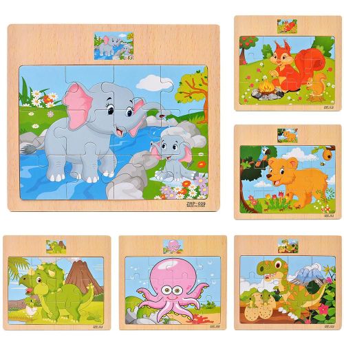Puzzle En Bois Coloré Dinosaure Zèbre, Jouet Intelligent Pour Enfants