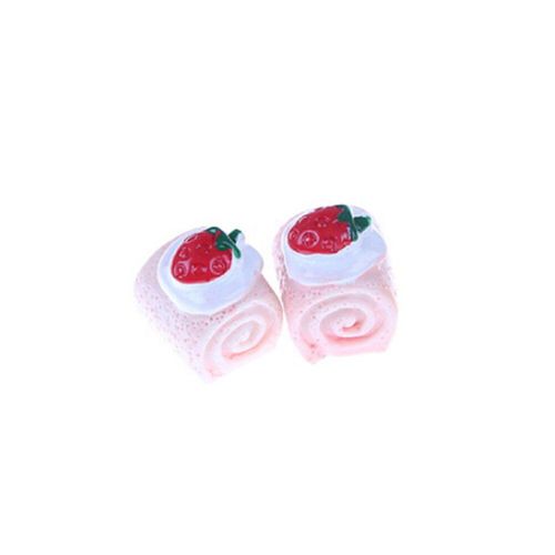 Gâteau Aux Fraises, 5 Pièces, Adorables Gâteaux Miniatures, Cabochons En Résine, Jouet De Cuisine Pour La Décoration De Téléphone, Bricolage Artisanal