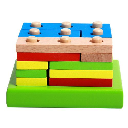 Planche De Puzzle En Bois Coloré, Forme Géométrique, Empileur, Jouet Éducatif Pour Enfants, Jouet D'Intelligence, Anniversaire, Noël