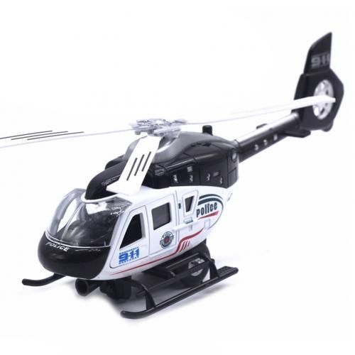 Hélicoptère De Police Réaliste, Modèle De Musique Led, Collection De Jouets Pour Enfants, Avion Moulé Sous Pression