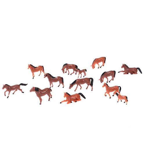 Modèle De Cheval Pour Disposition De Ferme, Animaux Non Peints, Outil De Train, Échelle 1/87 Ho, 10 Pièces,