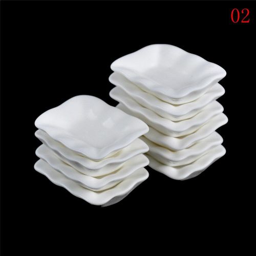 Jouets De Cuisine Pour Maison De Poupée, Plateaux, Assiettes Miniatures, Vaisselle De Poupée, Accessoires Pour Mini Nourriture, Plats Blancs, 10 Pièces