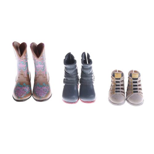 Bottes De Chaussures À Talons Hauts Colorés 1 Paire, Vêtements Mignons, Bricolage, Accessoires De Poupée, Cadeaux, Couleurs Et Styles Aléatoires