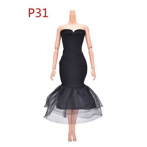 Robe De Poupée Élégante Noire, Petite Robe De Soirée, Vêtements Pour Poupées, Accessoires, Cadeau, Haute Qualité