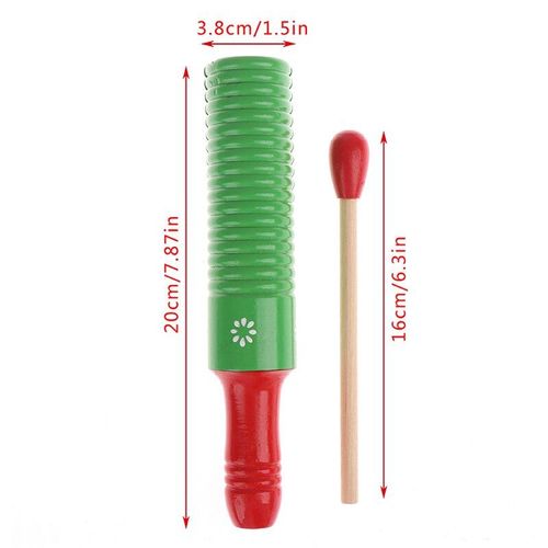 Instrument De Musique En Bois Pour Enfants, Jouets Pour Enfants, Tube Sonore, Petit Anneau À Filetage, Cylindre De Percussion, Croak, Baril De Grenouille, 1 Ensemble