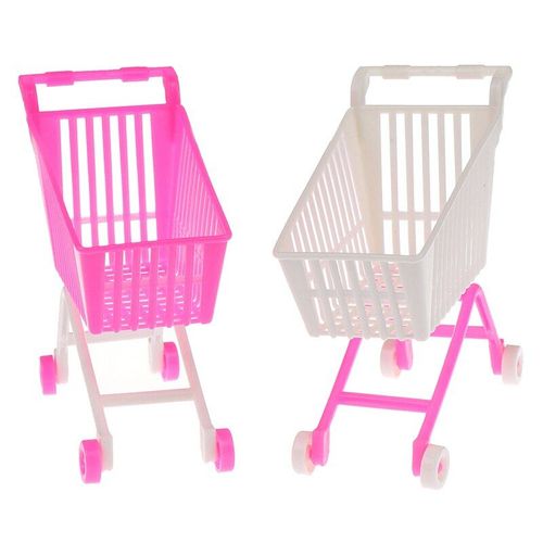 Mini Caddie De Courses Pour Enfants, Accessoires De Poupée, Cadeaux Pour Enfants, Couleur Aléatoire Rose Blanc