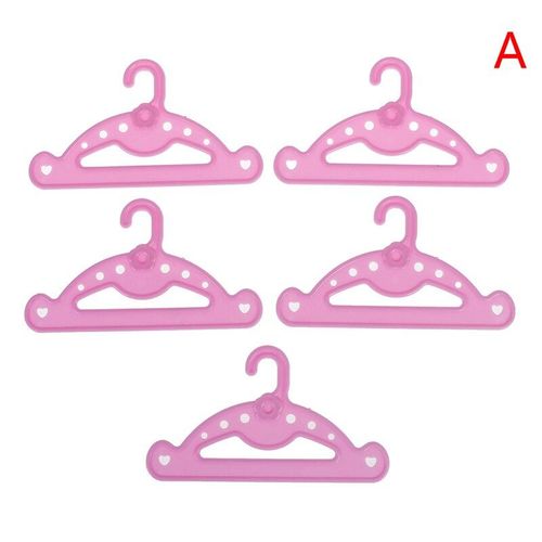 Cintres En Plastique Pour Poupées 18 Pouces, Accessoires Pour Vêtements De Poupées, Jouets Pour Bébés, 43 Cm, Couleurs Vert, Rose Et Violet, 5 Pièces
