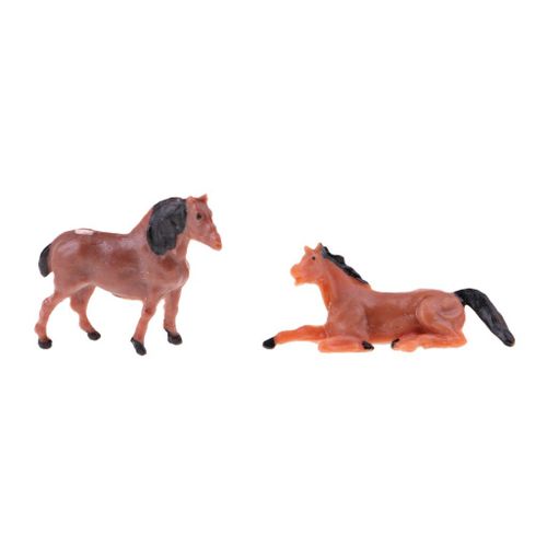 Ensemble De Jouets Figurines D'Animaux, 10 Pièces De Figurines De Chevaux Peintes 1:87 À L'Échelle Ho, Aménagement De Paysage Miniature De Train